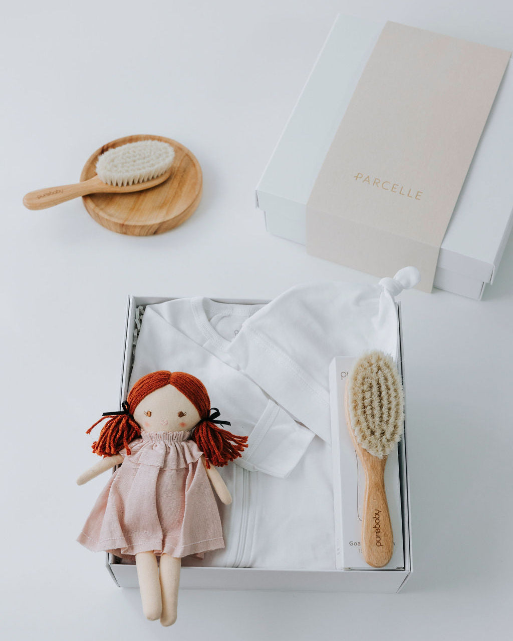 Baby Girl Love Hamper by Parcelle – luxury hamper with signature presentation, gourmet inclusions — baby gifts, new mum hampers, Australia‑wide delivery