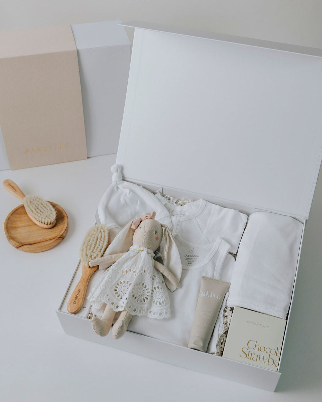 Pretty Little Bunny Bundle Hamper by Parcelle – luxury hamper with signature presentation, gourmet inclusions — Australia‑wide delivery