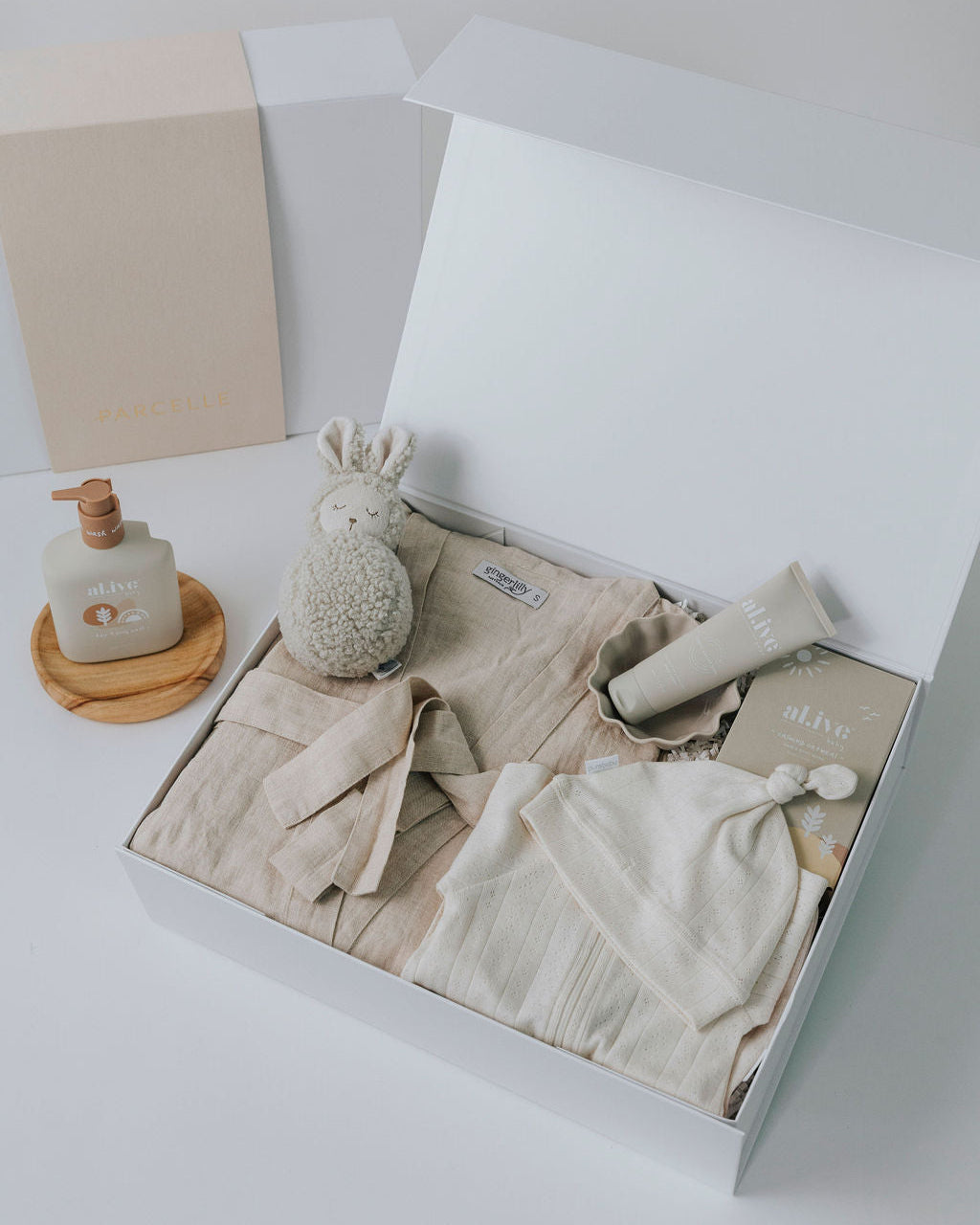 Ultimate New Mum & Baby Hamper by Parcelle – luxury hamper with signature presentation, gourmet inclusions — baby gifts, new mum hampers, Australia‑wide delivery