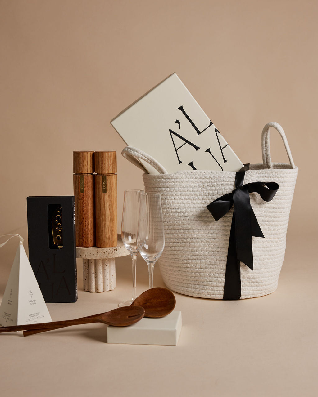House to Home Gift by Parcelle – luxury hamper with terrazzo board, wooden salt & pepper grinders — settlement gifts, Australia‑wide delivery
