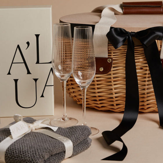 A Styled Picnic Basket Gift by Parcelle – luxury picnic basket with premium picnicware, gourmet treats — Australia‑wide delivery