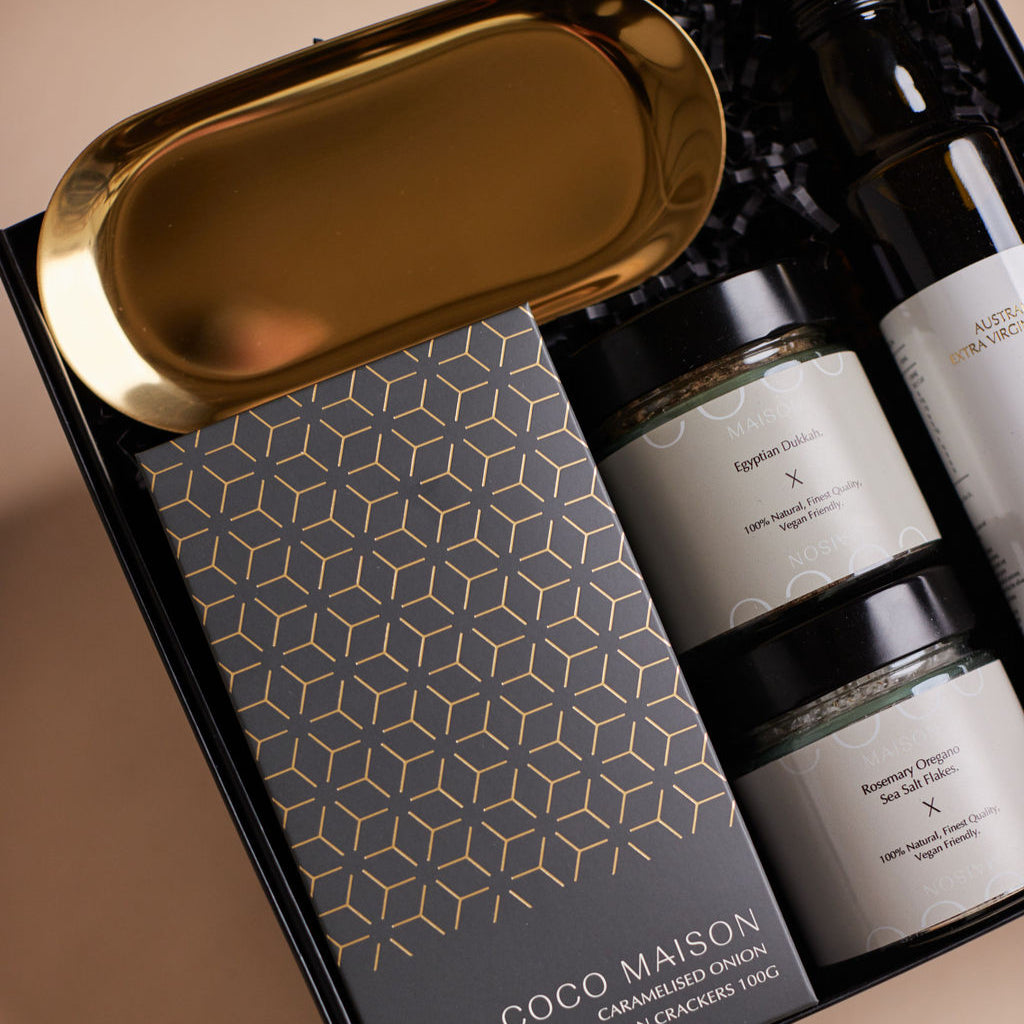 The Foodie by Parcelle – luxury hamper with artisan crackers, Egyptian dukkah, Australian olive oil — Australia‑wide delivery