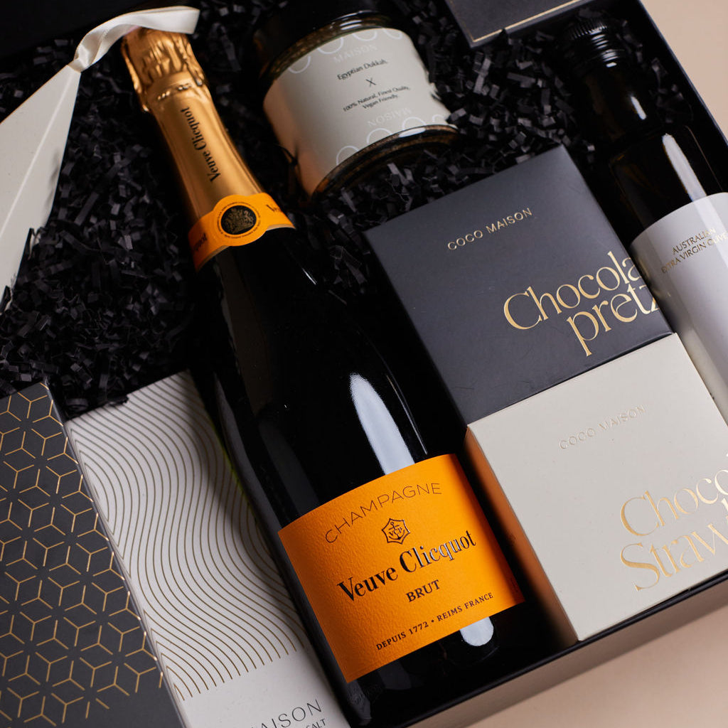 Savoury Indulgence with Veuve by Parcelle – luxury hamper with signature presentation, gourmet inclusions — Australia‑wide delivery