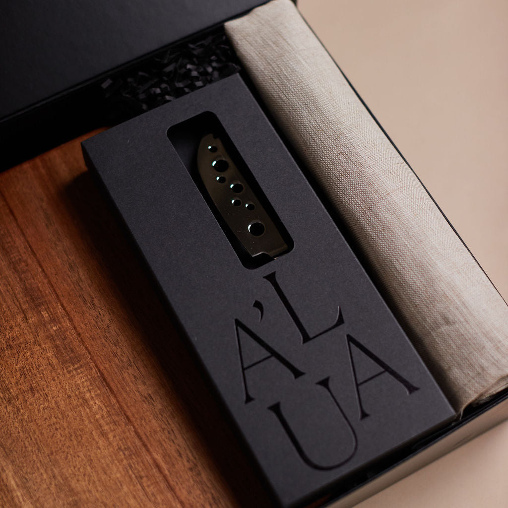 Parcelle | The Quinta luxury new home gift with hand & body wash, linen hand towel, cheese knife set, ceramic vase, and wooden board — property settlement hamper Sydney