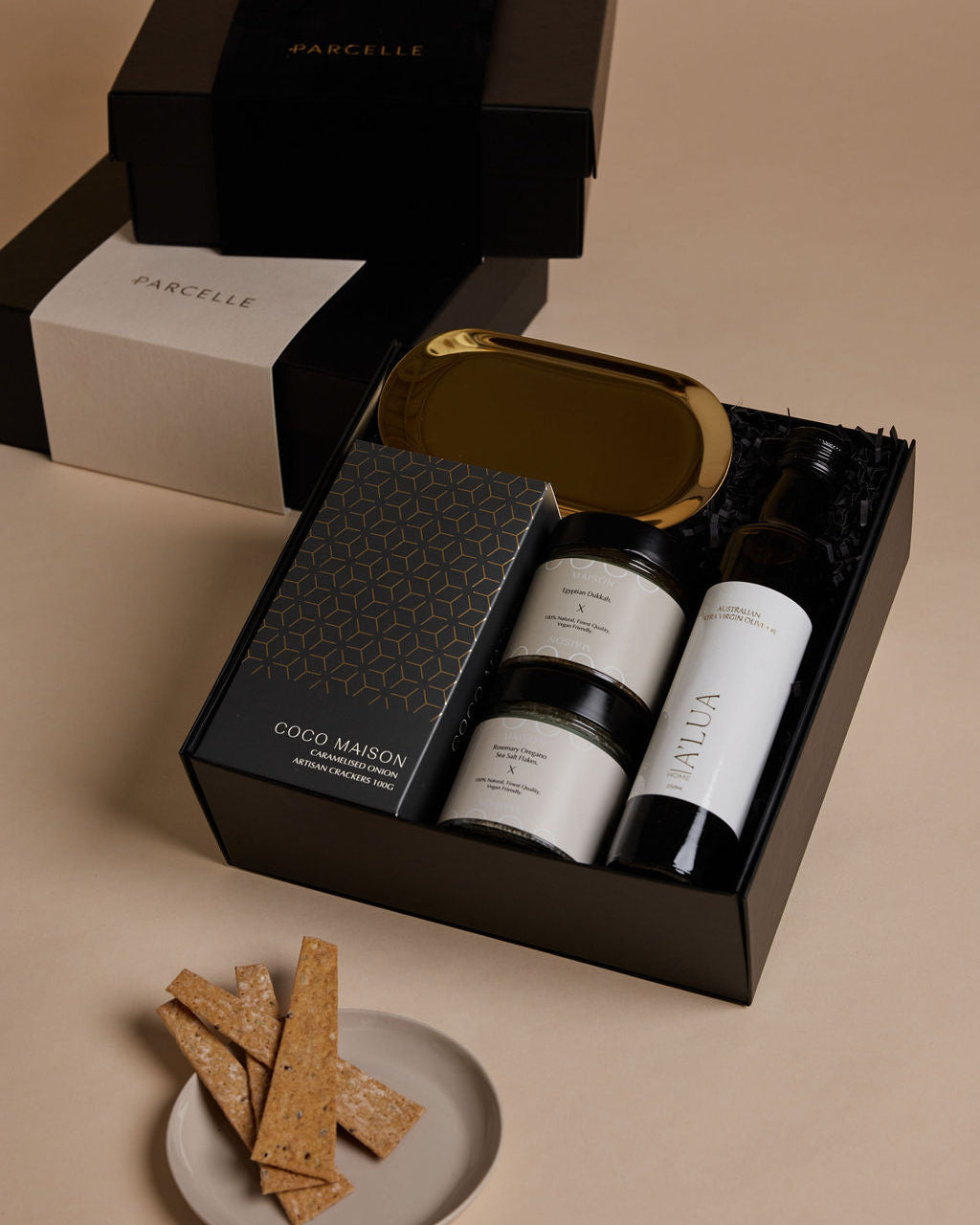 The Foodie by Parcelle – luxury hamper with artisan crackers, Egyptian dukkah, Australian olive oil — Australia‑wide delivery