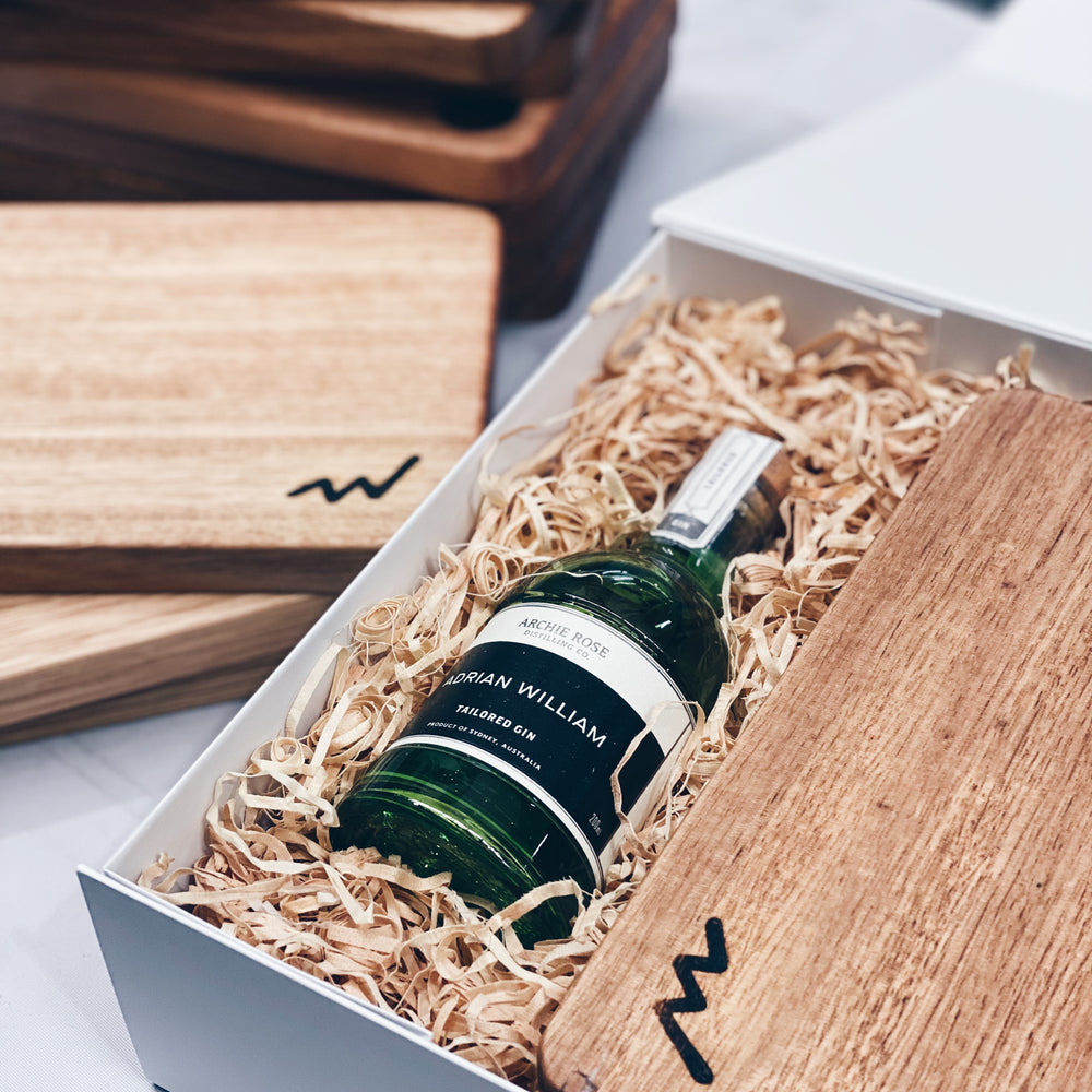 Parcelle | Adriam William Real Estate Personalised Archie Rose Gin in Branded Settlement Gift Boxes