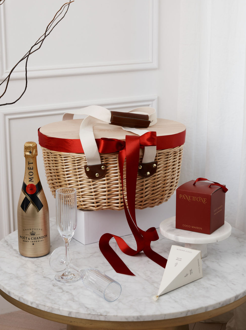 Parcelle | Corporate Christmas Picnic Hamper | Christmas Decadence with Moet | Christmas Hamper