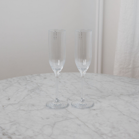A'lua Home Unbreakable Fluted Outdoor Champagne Glasses