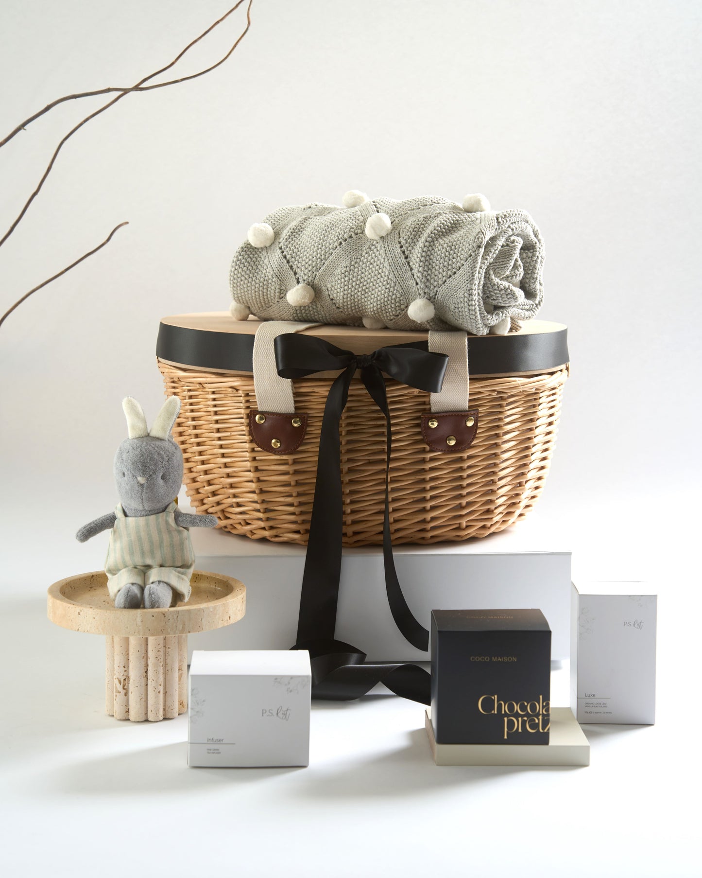 Parcelle | Baby Boy Picnic Basket Gift for Newborn Parents