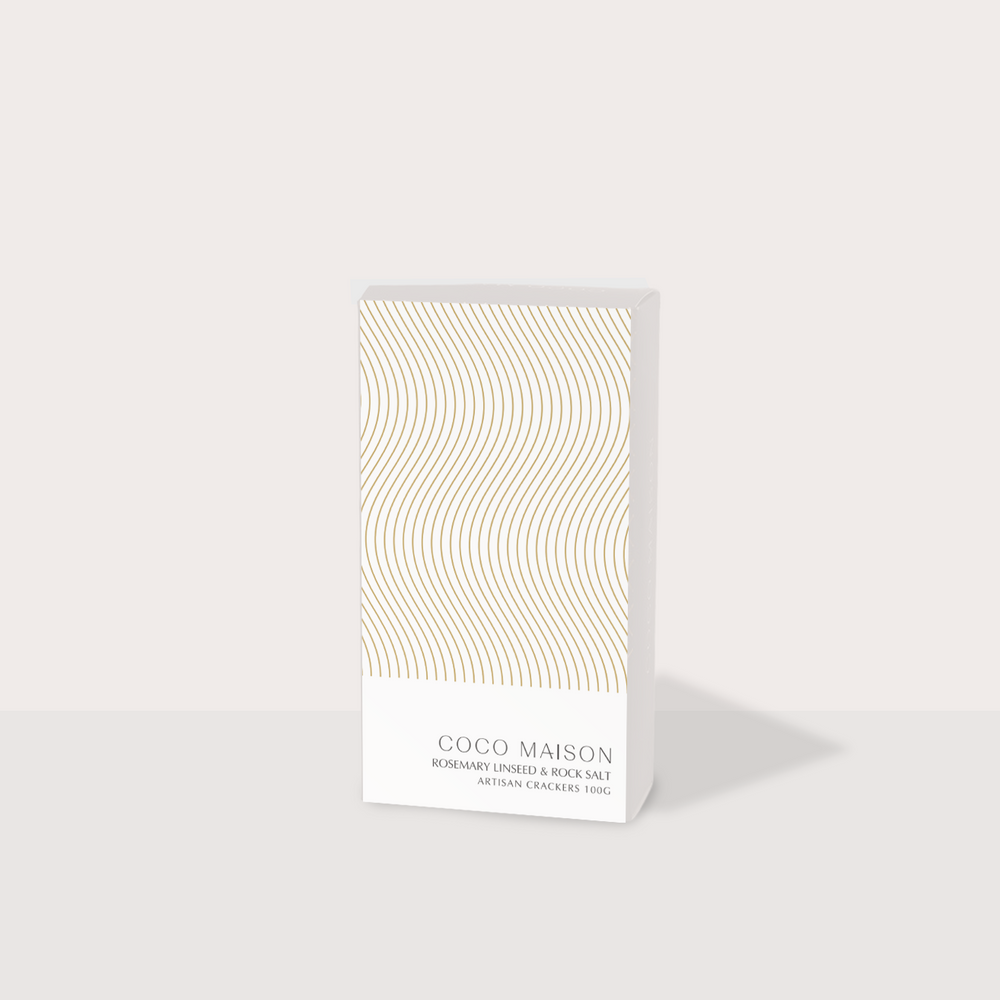 Coco Maison Rosemary, Linseed & Rock Salt Artisan Crackers 100g
