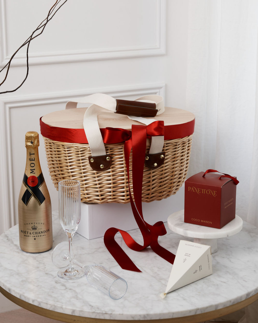 Parcelle | Corporate Christmas Picnic Hamper | Christmas Decadence with Moet | Christmas Hamper