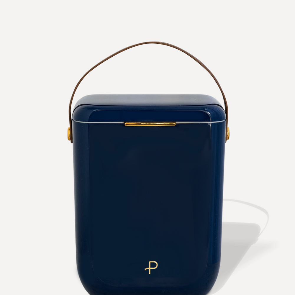 Parcelle | French Navy Kewlr luxury cooler with gold accents by Parcelle – premium insulated cooler for corporate gifts and hampers