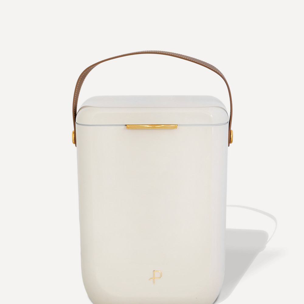 Parcelle | The Ivory Kewlr luxury cooler box with gold accents by Parcelle – premium insulated picnic and corporate gift hamper vessel