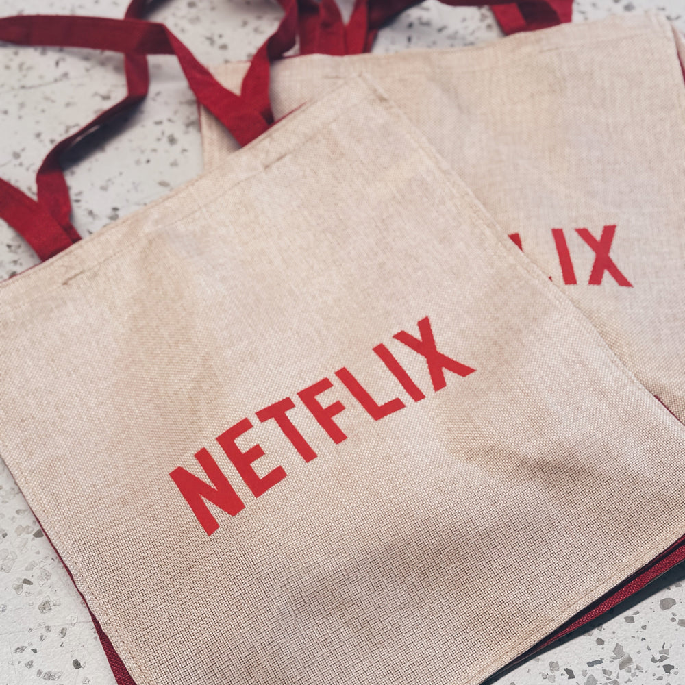 Parcelle | Netflix Tote Bag | Branded Tote Bag| Colour matched and branded to your logo