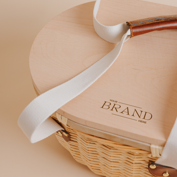 
                      
                        Parcelle | Oval Luxury Picnic Basket Hamper Gift Sydney | Add your Logo or personalise
                      
                    