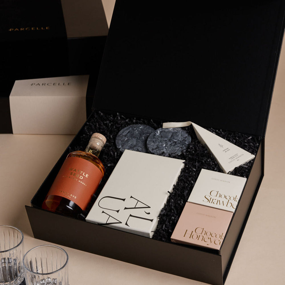 The Distillery by Parcelle – luxury hamper with signature presentation, gourmet inclusions — Australia‑wide delivery