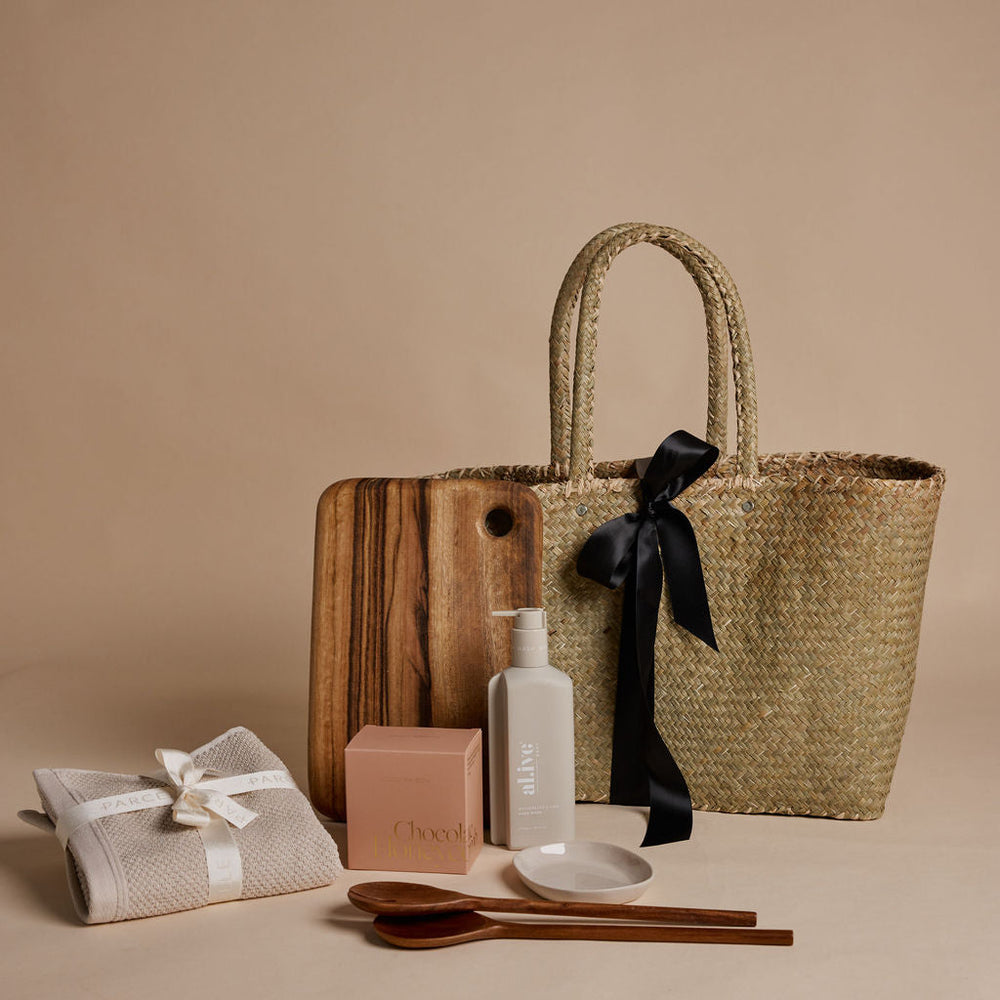 The Housewarming Harmony Market Tote by Parcelle – luxury gift tote with signature presentation, gourmet inclusions — settlement gifts, Australia‑wide delivery