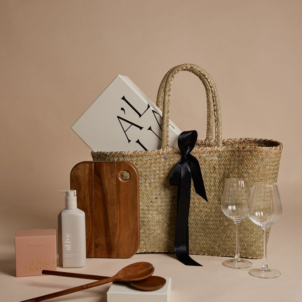 Tranquil Nest Market Tote by Parcelle – luxury gift tote with signature presentation, gourmet inclusions — Australia‑wide delivery