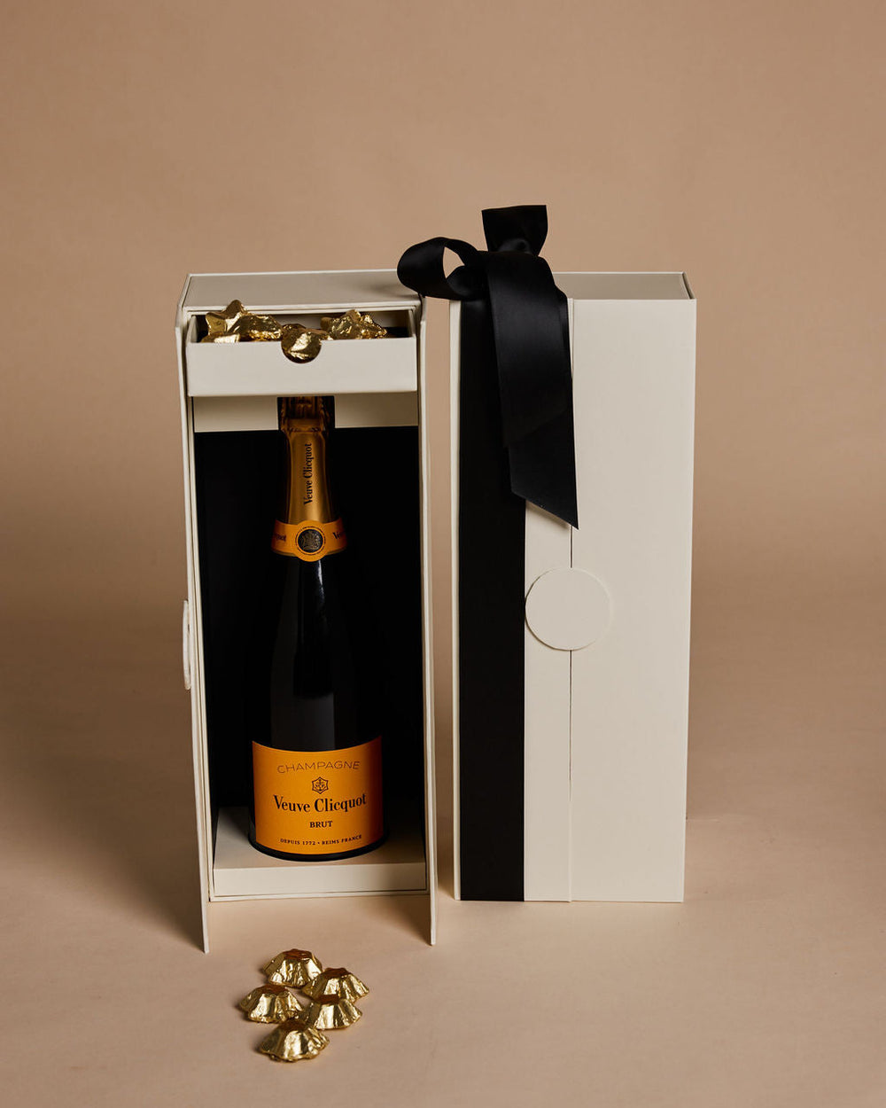 Parcelle | Celebrate in style with Veuve Clicquot and artisan chocolate in our luxury Cellar Box. Branded for premium car handovers and milestone gifting.