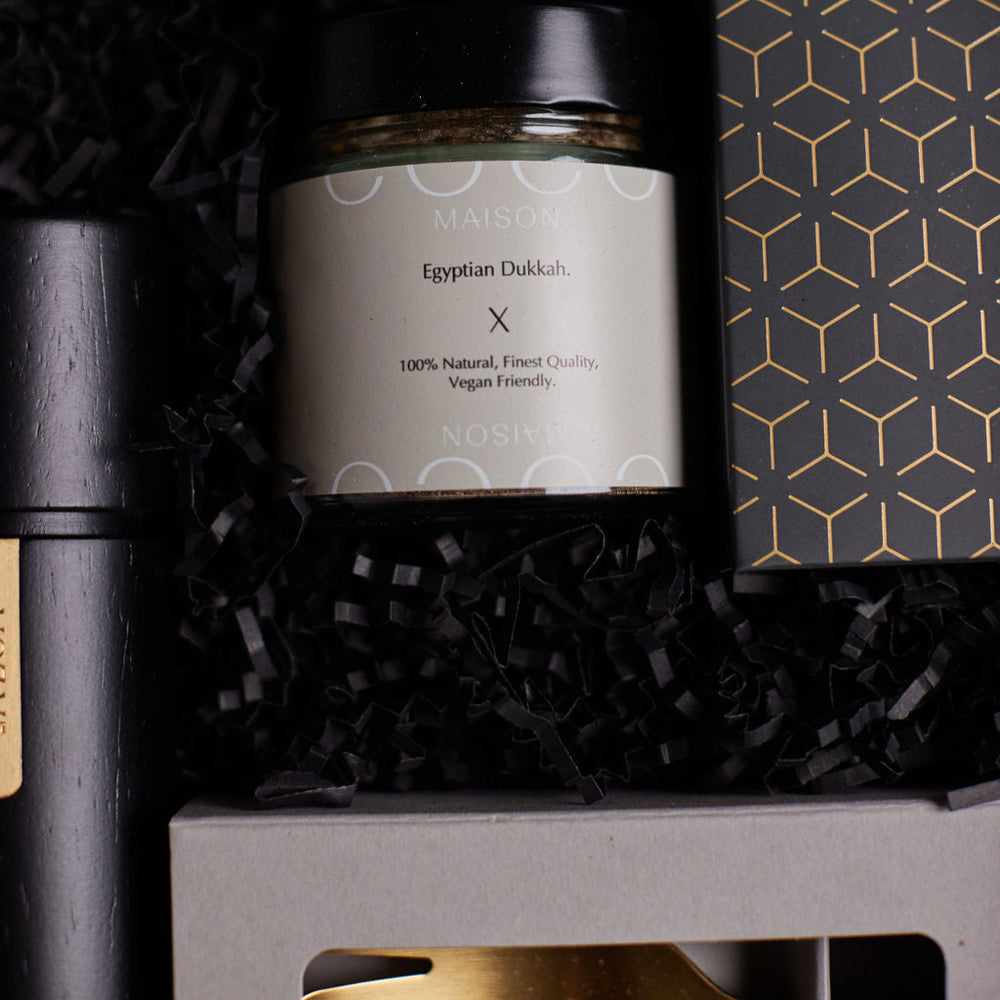 
                      
                        The Residence by Parcelle – luxury hamper with brushed gold salad servers, artisan crackers, Egyptian dukkah — settlement gifts, Australia‑wide delivery
                      
                    