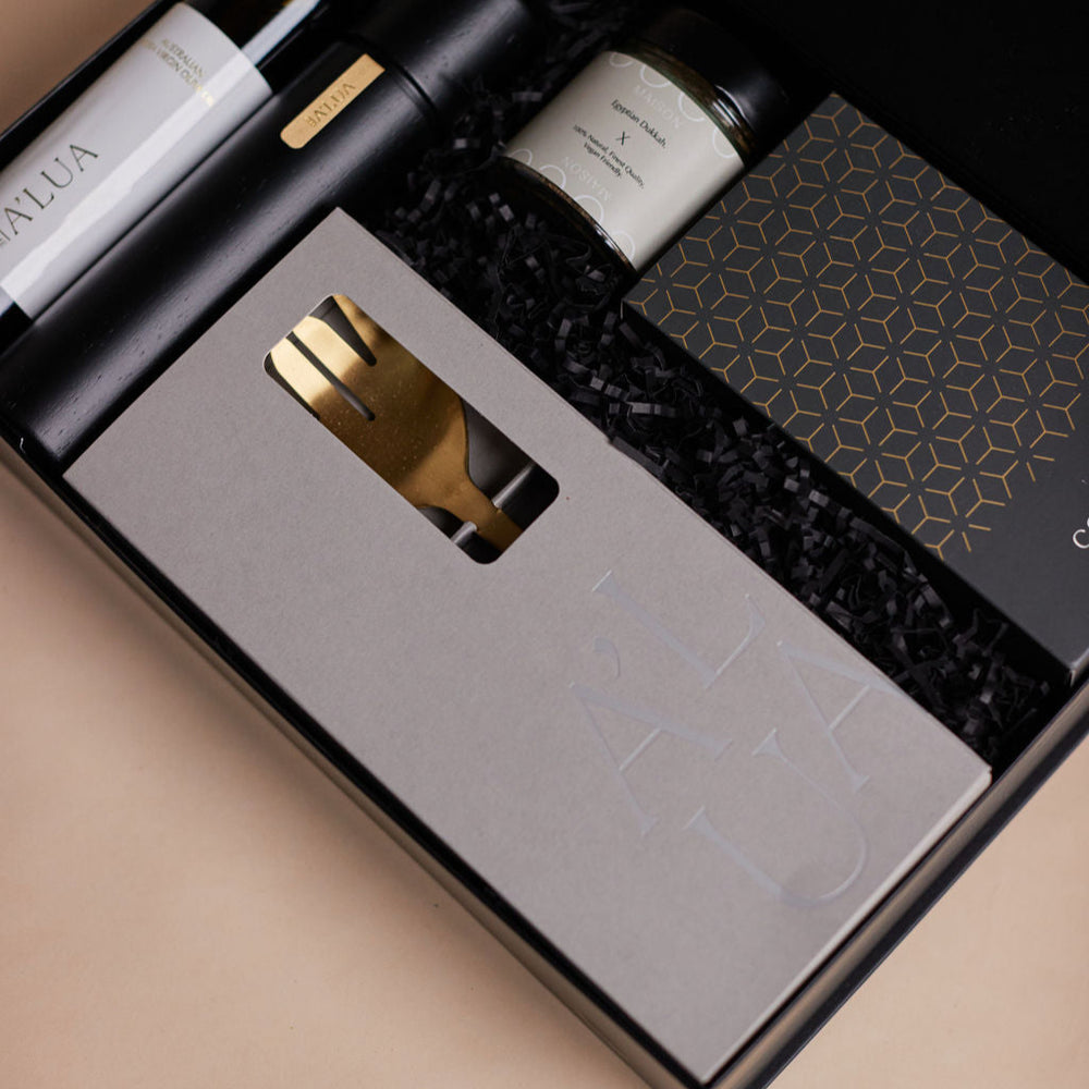 
                      
                        Parcelle | A’Lua Home brushed gold salad servers – luxe entertaining gift in The Residence box
                      
                    