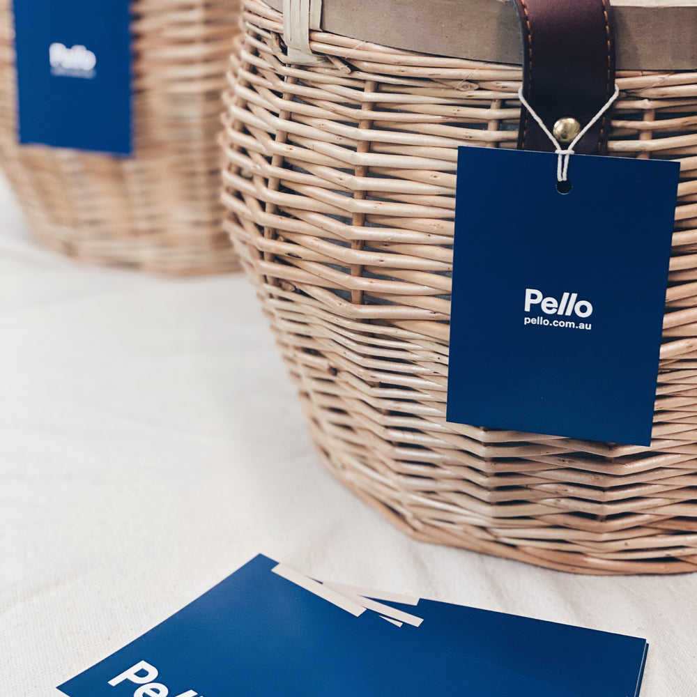 Parcelle | Branded Picnic basket Lids, Branded message cards and branded swing tags for Pello Property