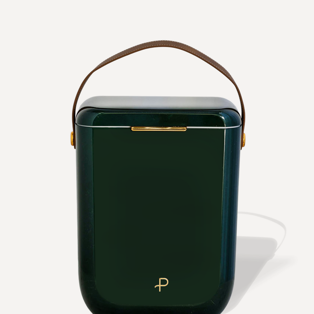 Parcelle | Racing Green Kewlr luxury cooler with gold accents by Parcelle – premium insulated cooler for corporate gifts and hampers